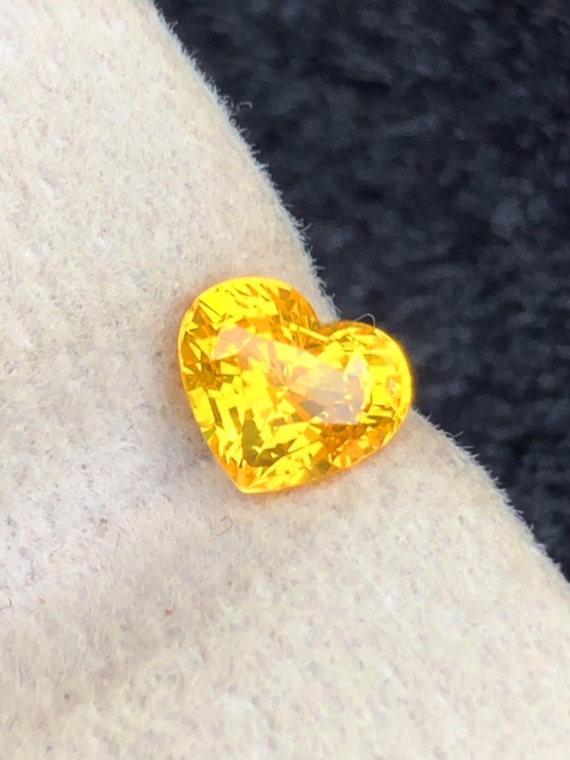 Yellow Sapphire 1.11ct Heart Cut • Vibrant Sri Lankan Gem