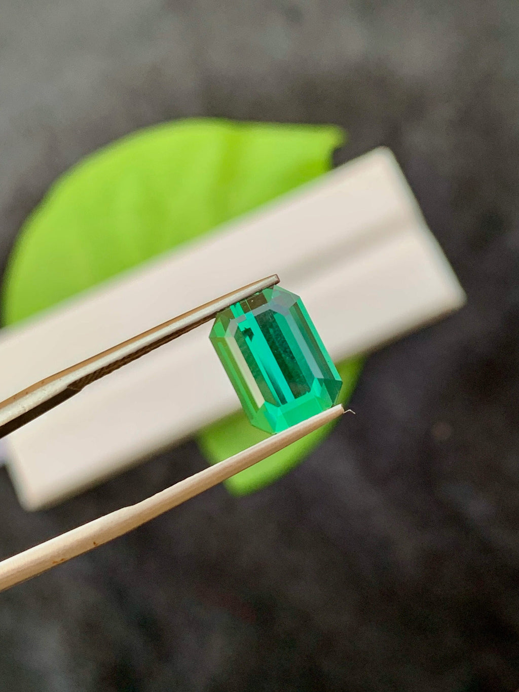 3.95 CT Forest Green Tourmaline Gemstone: Emerald Cut, Afghanistan Origin
