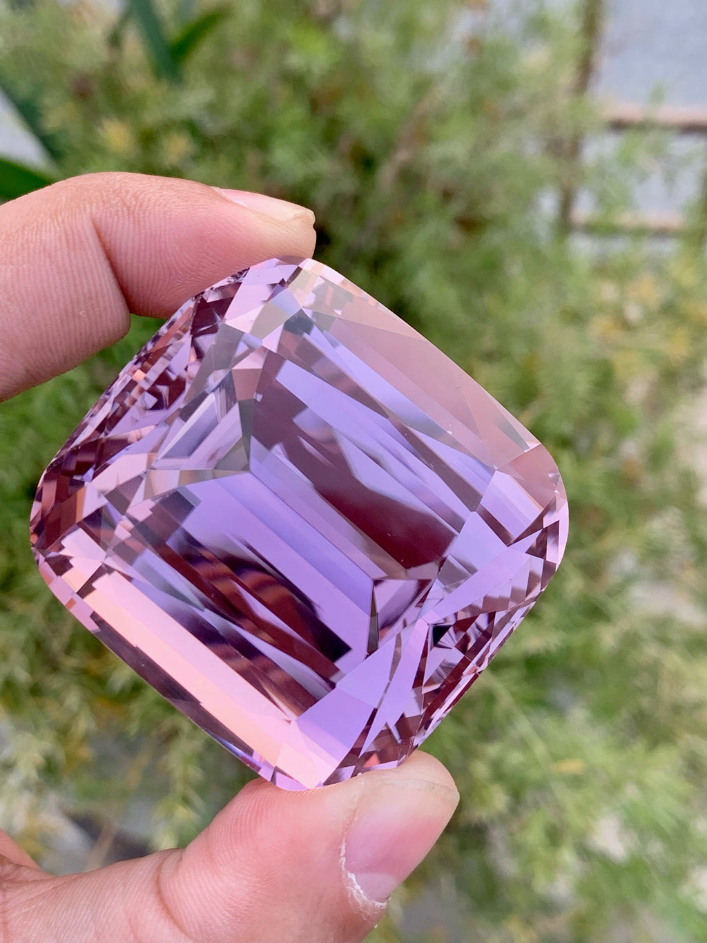 Peach Pink Kunzite Gemstone: 524 CT Cushion Cut, Flawless