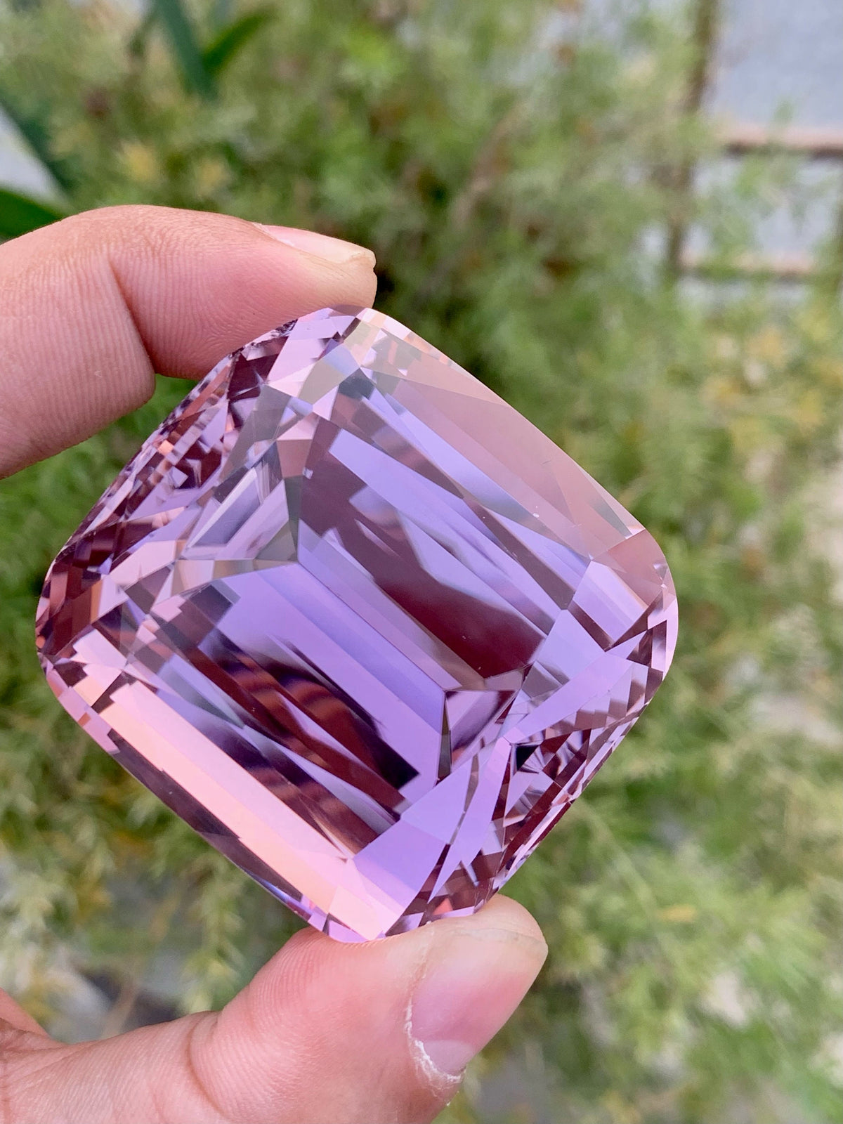 Peach Pink Kunzite Gemstone: 524 CT Cushion Cut, Flawless