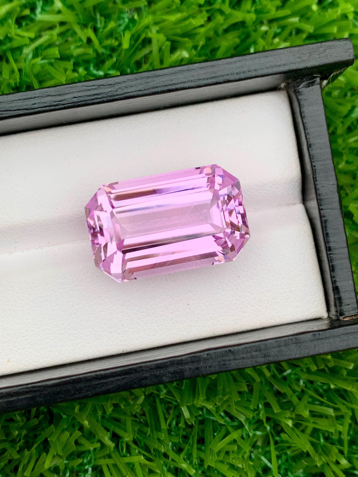 37.10 Carat Deep Pink Kunzite Gemstone: Emerald Cut, VSS Clarity