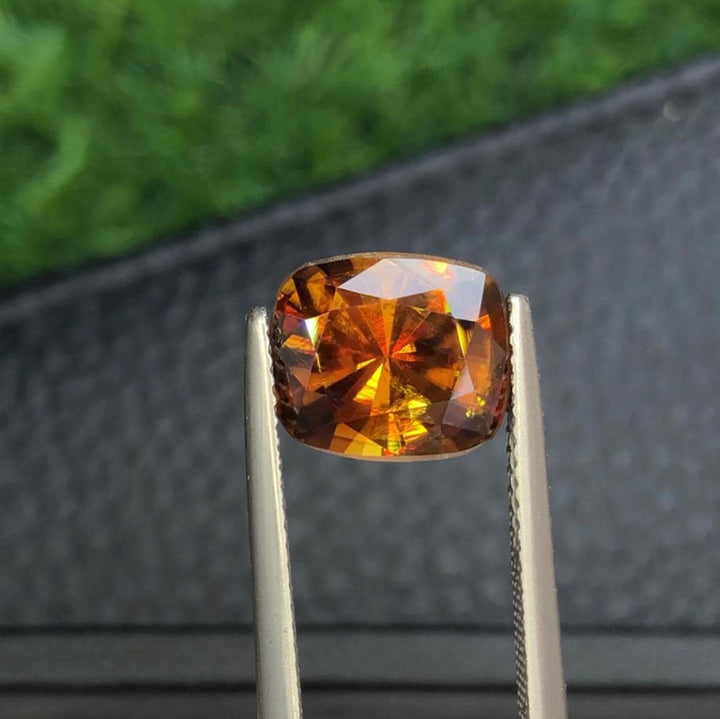 Cushion Cut Sphene Gemstone 3.65 CT: Rare Titanite with Trichroism