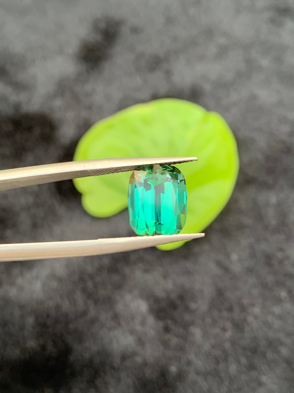 Bluish Green Tourmaline Gemstone: 4.60 CT Faceted Long Cushion Cut
