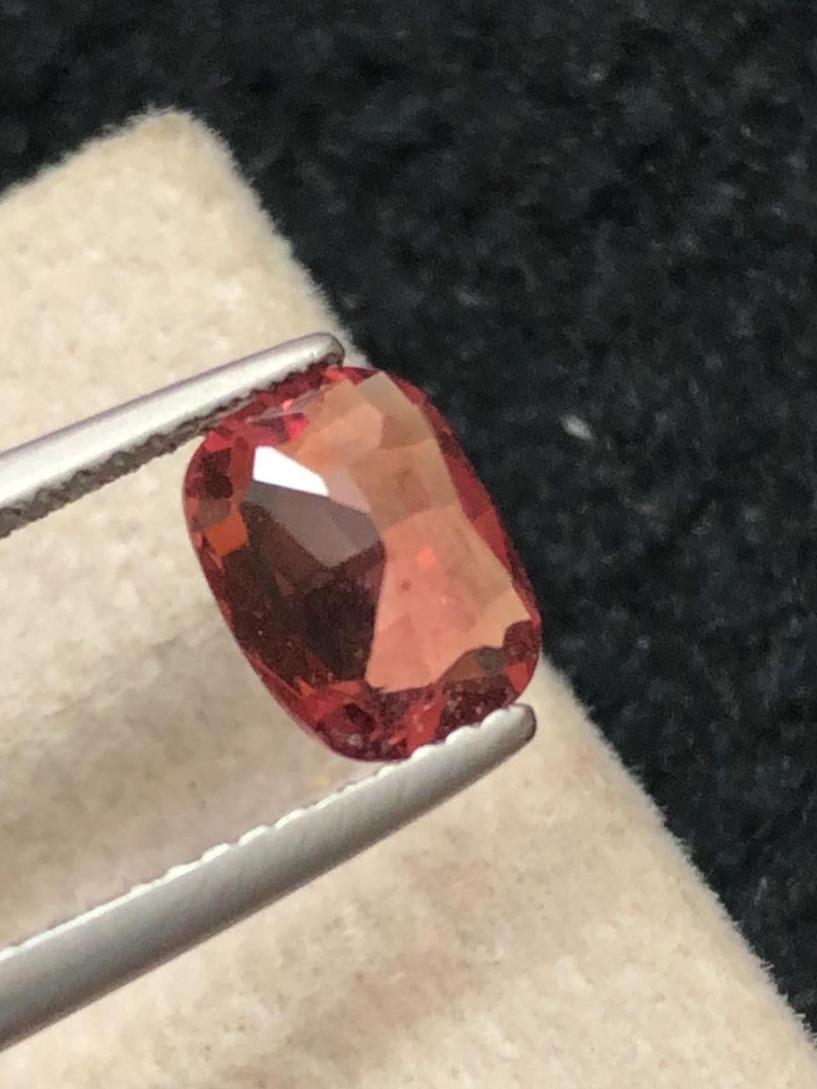 Padparadscha Sapphire 1.53ct Cushion Cut – Sunrise Peach-Pink Brilliance (GRS Certified)