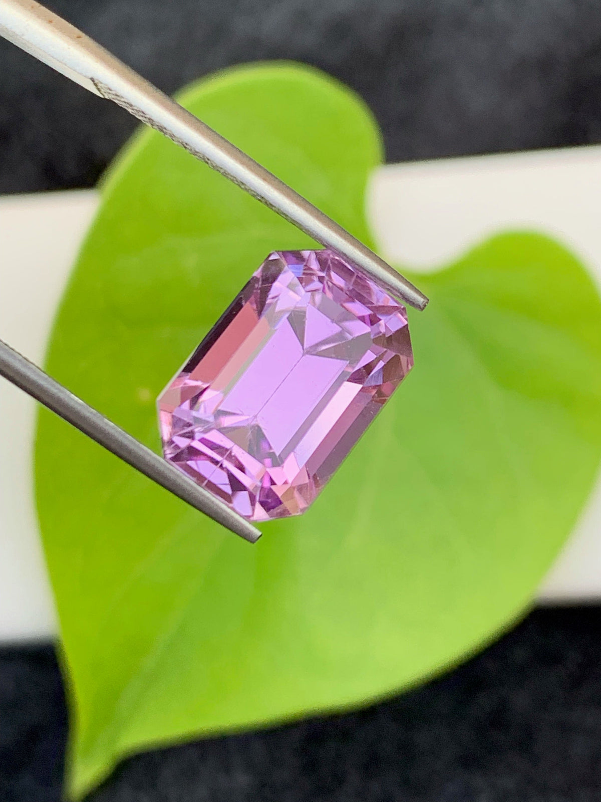 Violet Pink Kunzite Gemstone: 7.30 CT Emerald Cut, Afghanistan Origin