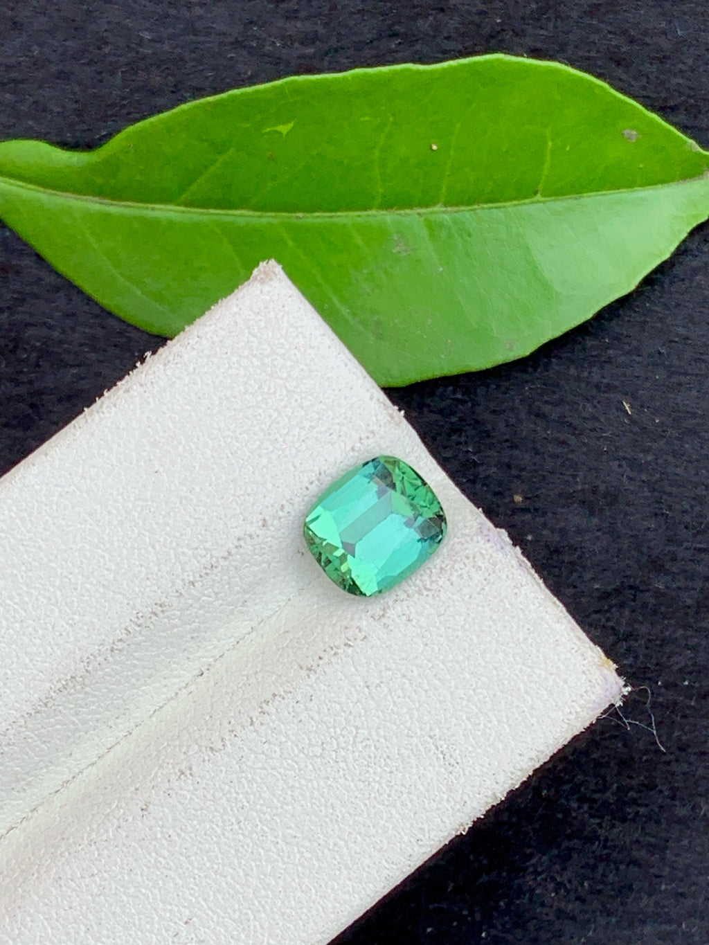 Cushion Cut Bluish Green Tourmaline Gemstone: 2.00 Carat, Afghanistan Origin