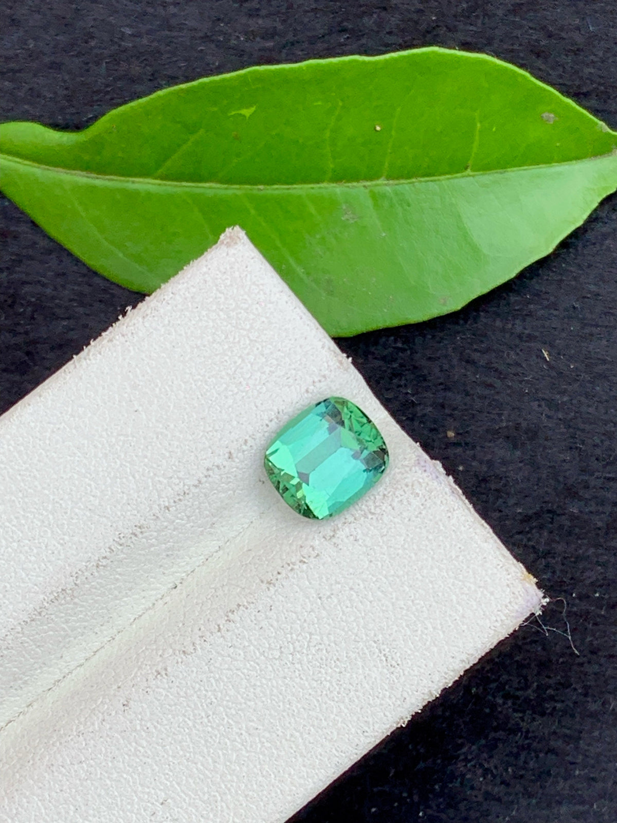 Cushion Cut Bluish Green Tourmaline Gemstone: 2.00 Carat, Afghanistan Origin