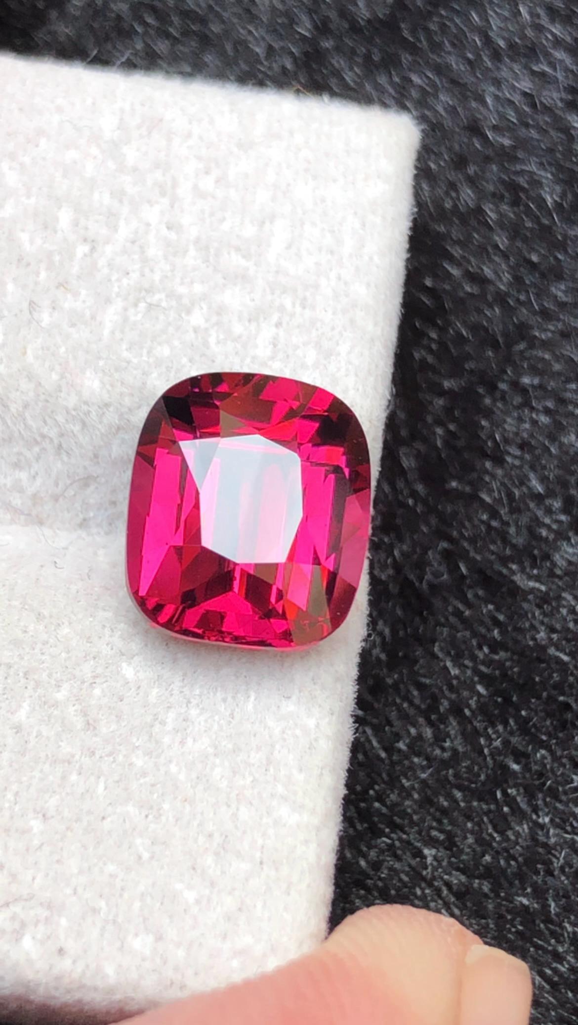 Tanga Mine Rhodolite Garnet 3.80ct Cushion Cut – Raspberry-Tone Tanzanian Gemstone