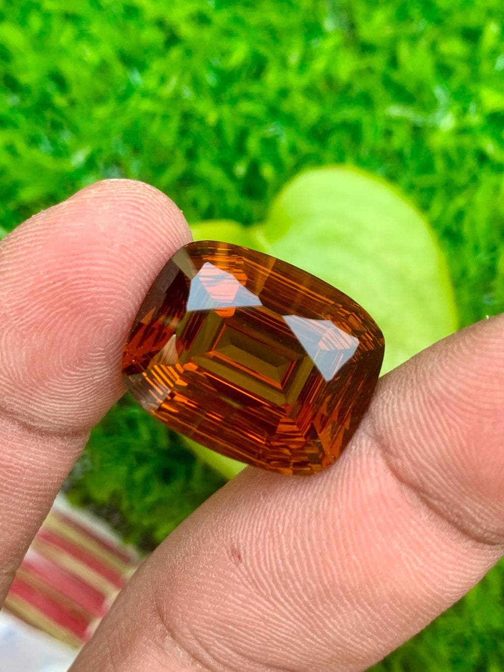 Mahogany Orange Citrine Gemstone: 19.60 CT Fancy Laser Cut