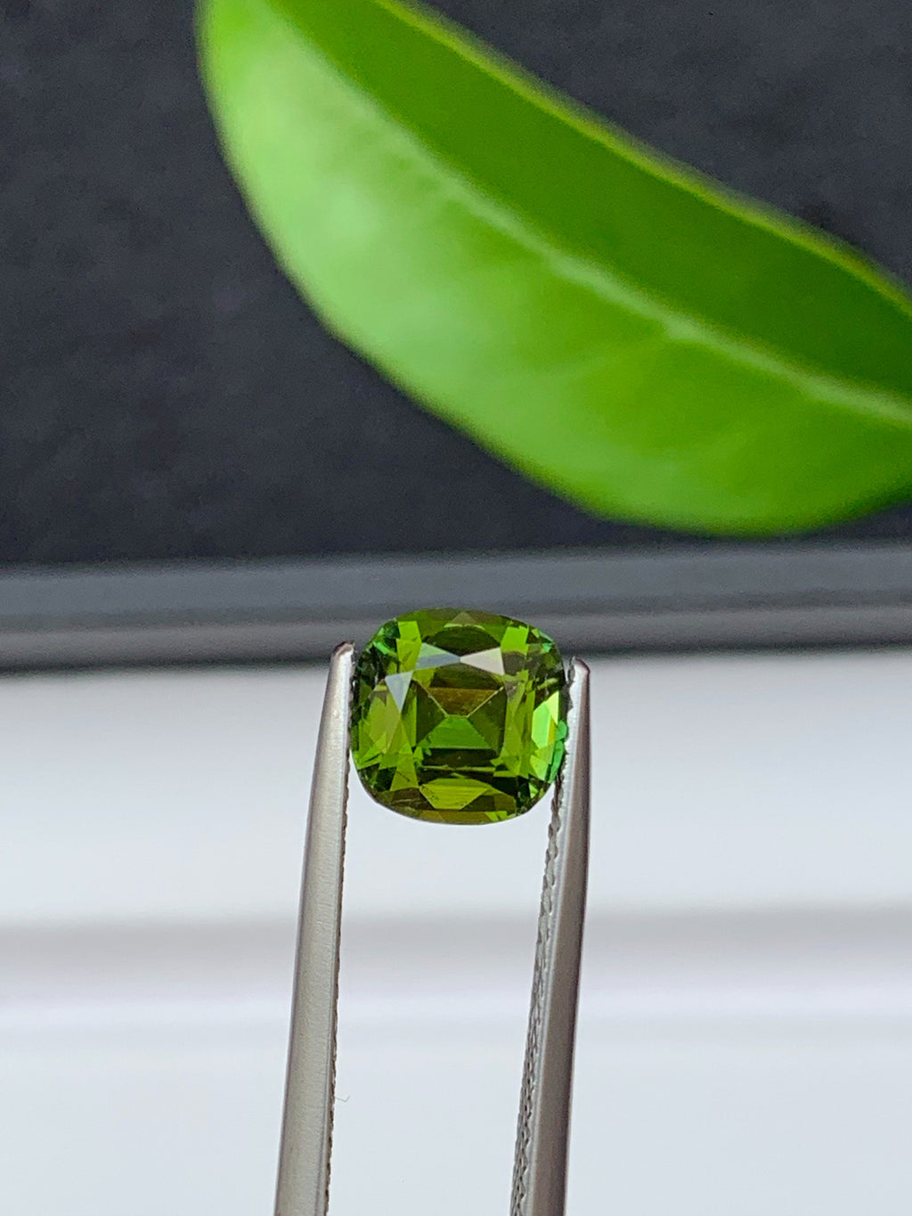 Cushion Cut Green Tourmaline Gemstone: 1.65 Carat, Jaba Mine