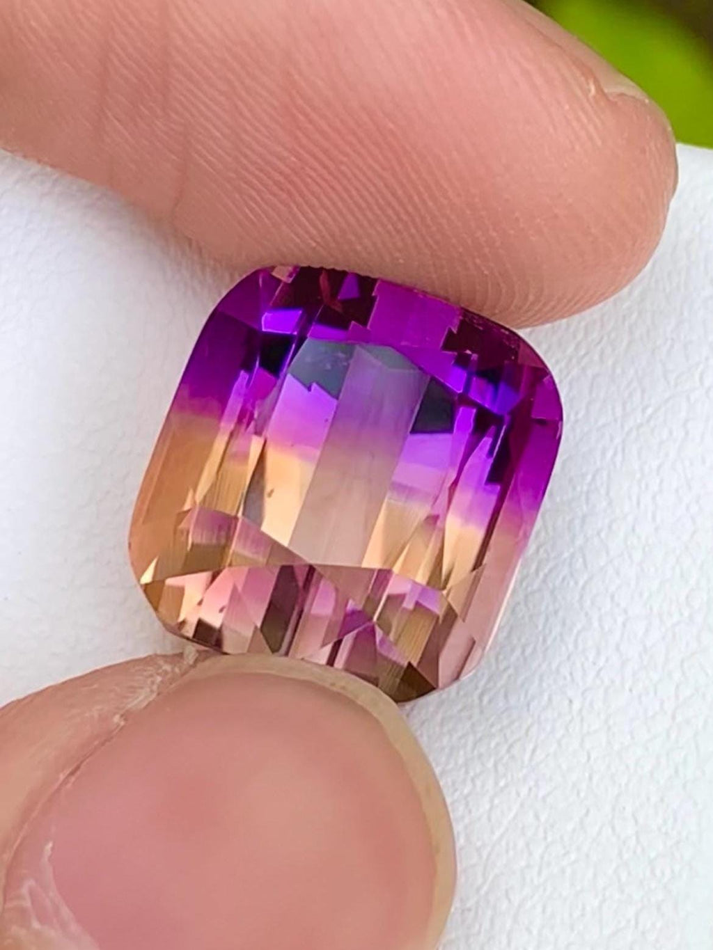 Ametrine 12.80ct Cushion Cut – Bi-Color Collector Gem from Brazil