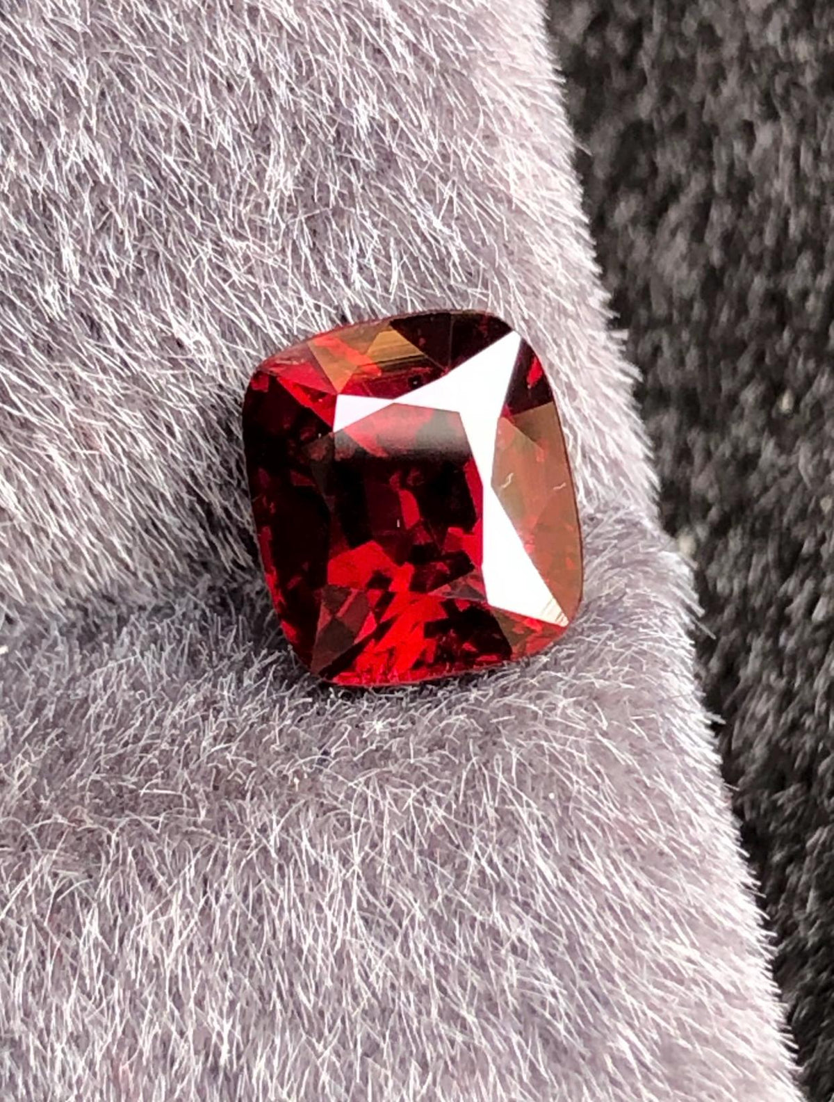 Vivid Red Spinel 1.73ct  Radiant Cushion Cut - Burma Gemstone Loose Stone