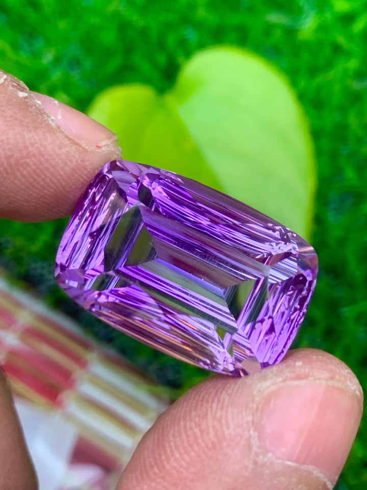 Fancy Cut Amethyst Gemstone: Natural Purple Ring Stone, 31.50 CT