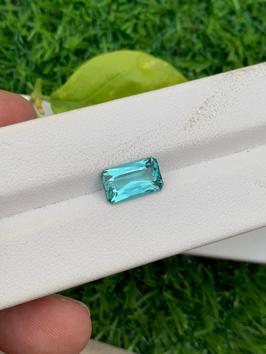 Emerald Cut Lagoon Tourmaline Gemstone: Natural Faceted Loose Stone, 3.15 CT