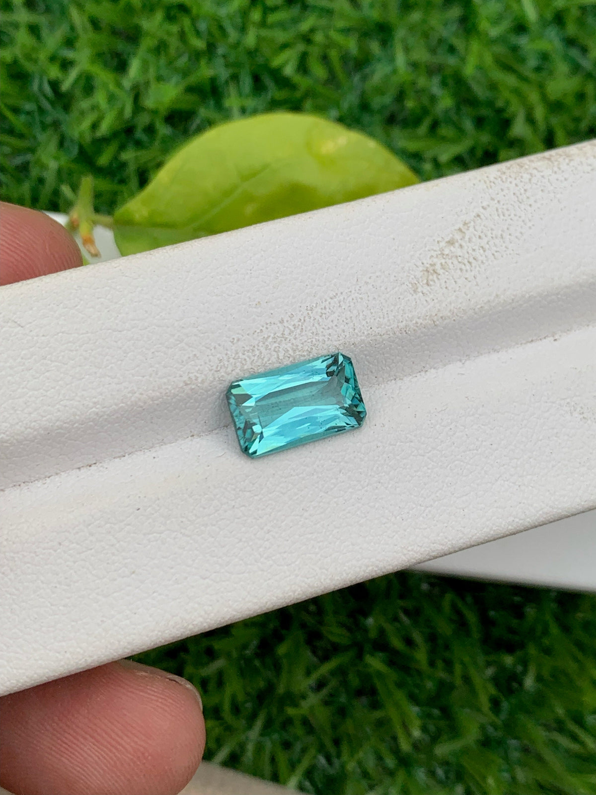 Emerald Cut Lagoon Tourmaline Gemstone: Natural Faceted Loose Stone, 3.15 CT