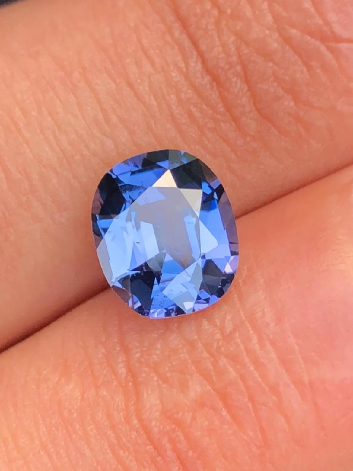 Purple Blue Spinel 2.15 Emerald Octagonal Cut Burma