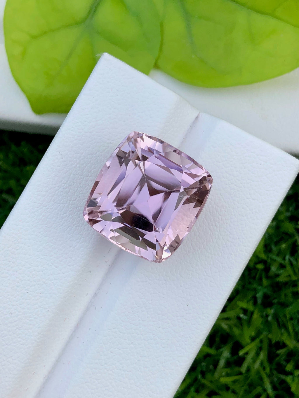 Peach Pink Kunzite Gemstone: Faceted Cushion Cut, 26.25 CT