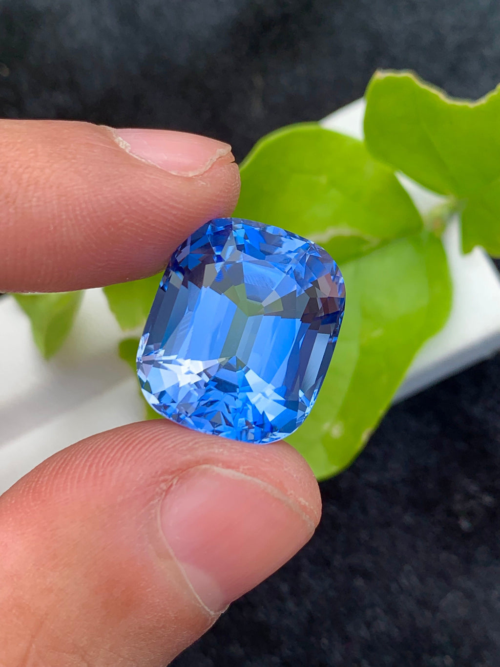 Santa Maria Blue Aquamarine Gemstone: Faceted Cushion Cut Beryl, 20.50 Carats