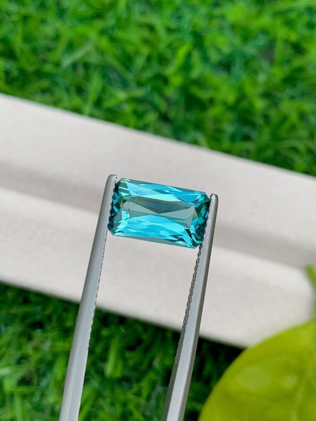 Emerald Cut Lagoon Tourmaline Gemstone: Natural Faceted Loose Stone, 3.15 CT