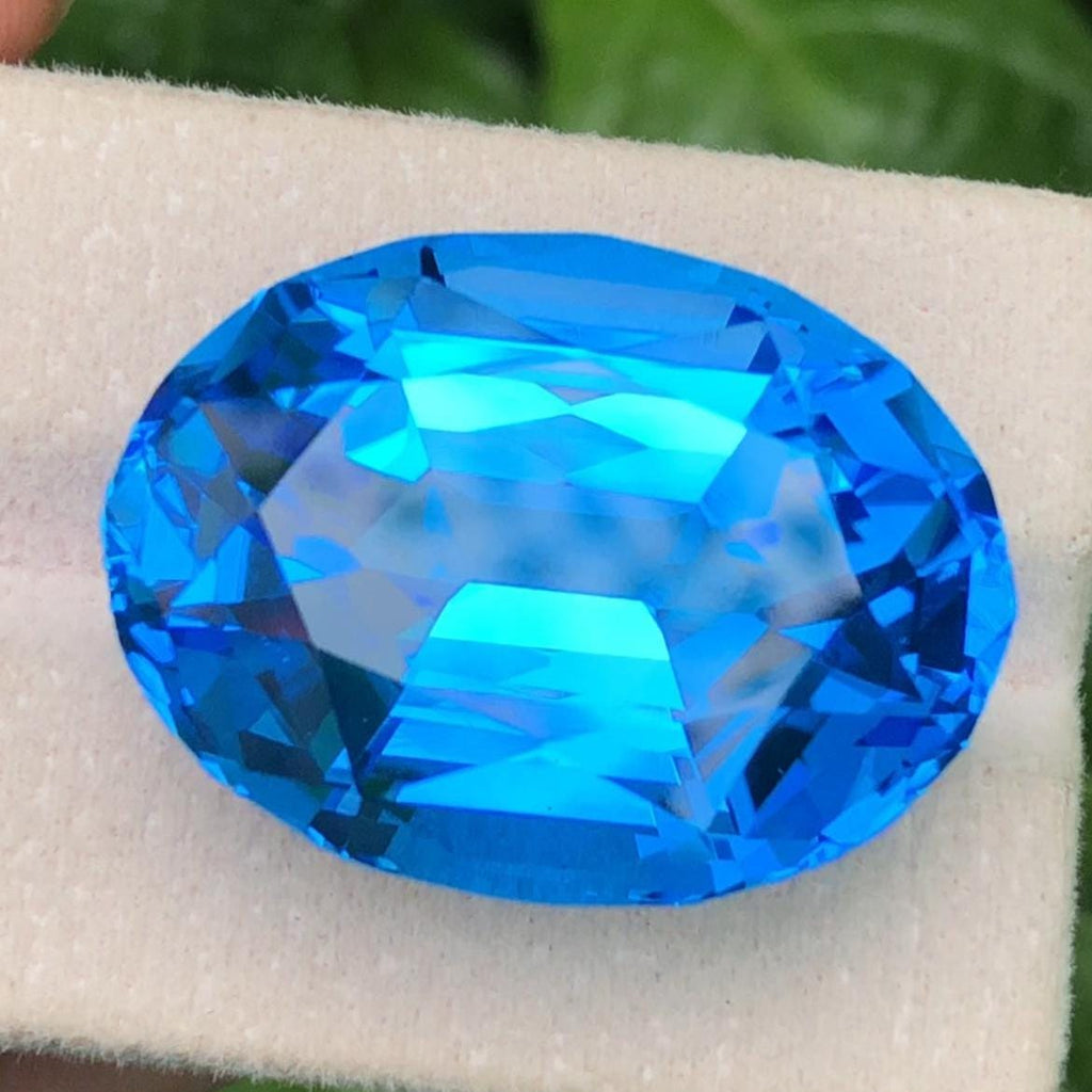 Blue Topaz 70ct Oval Cut – Electric Blue from Skardu Pakistan, 28x21x15mm
