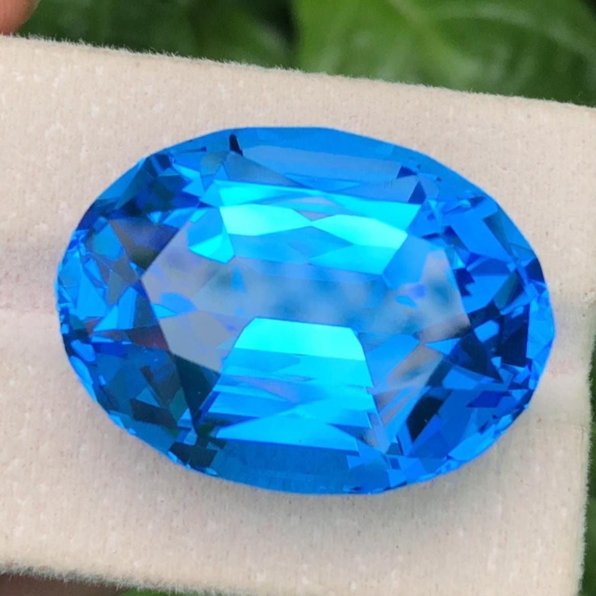 Blue Topaz 70ct Oval Cut – Electric Blue from Skardu Pakistan, 28x21x15mm