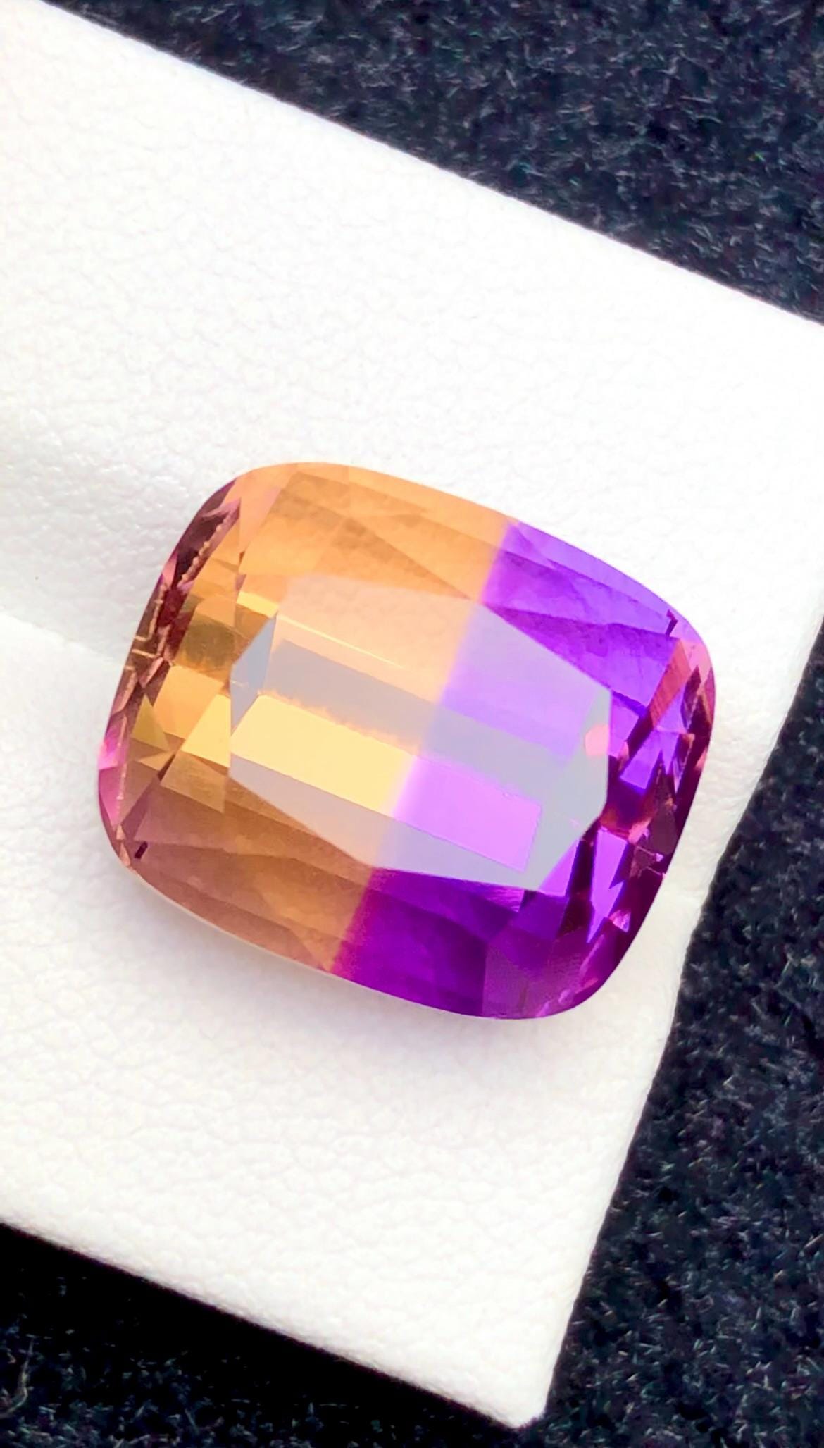 Bi-Color Ametrine 15ct Cushion Cut – Gemstone from Brazil