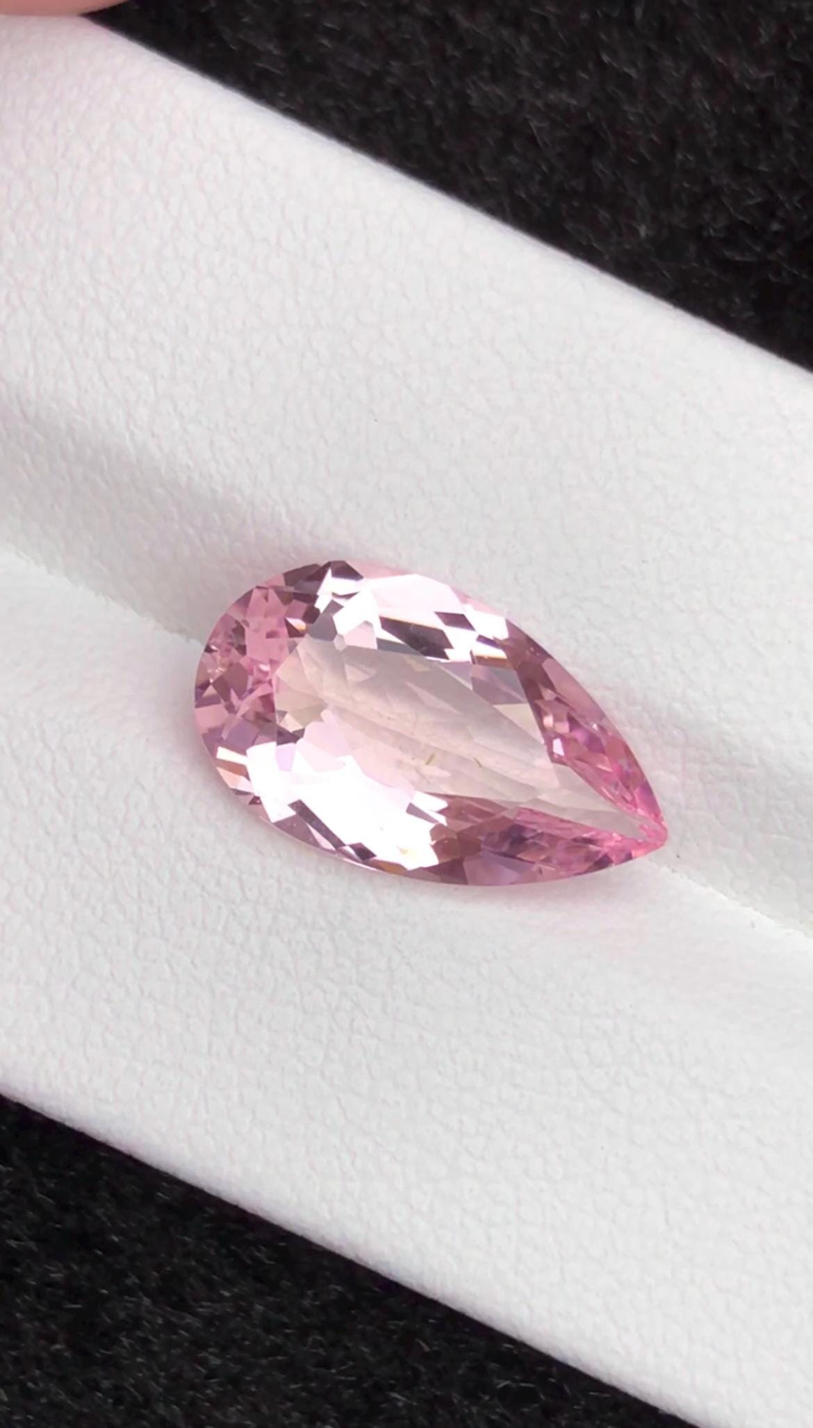 Pink Morganite 4.45 ct Pear Cut – From Pakistan