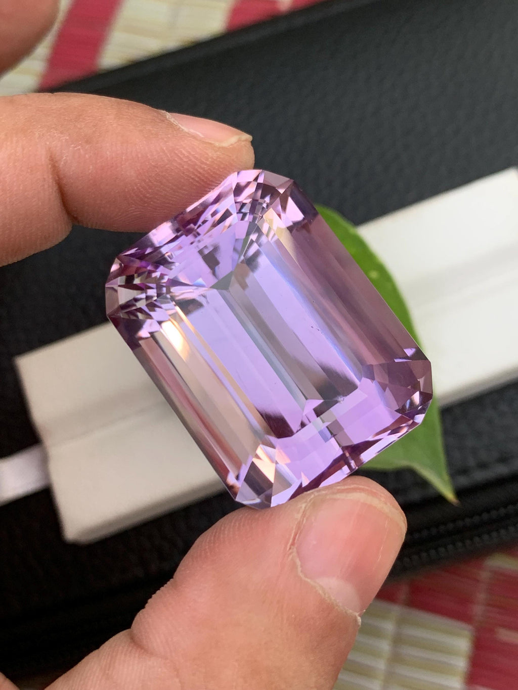 135.10 CT Faceted Pink Kunzite Gemstone: Emerald Cut Loose Stone