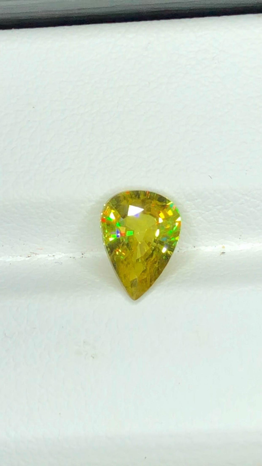 Pear Shape Sphene Gemstone: Natural Faceted Titanite, 1.30 CT