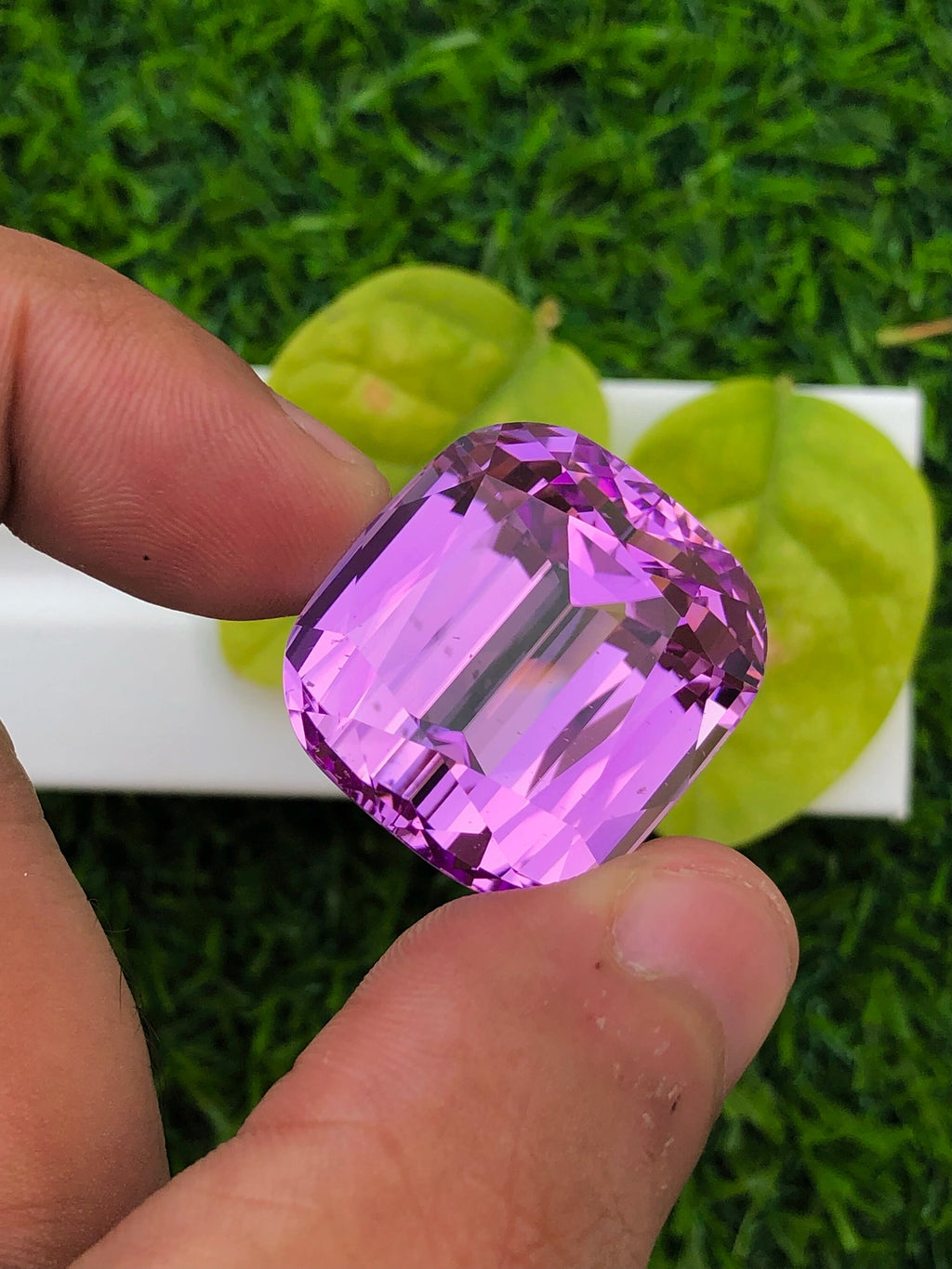 Natural Lilac Kunzite Gemstone: 78.95 CT Flawless Cushion Cut