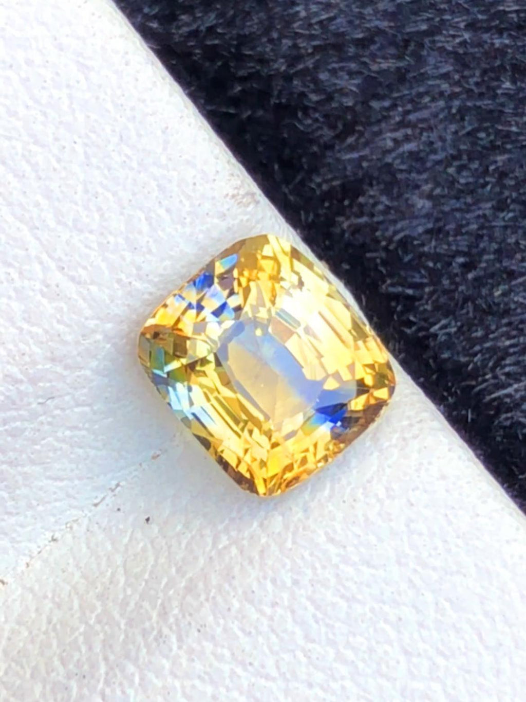 Parti Sapphire 2.01ct Cushion Cut – Bi-Color Gem from Sri Lanka (No Heat)