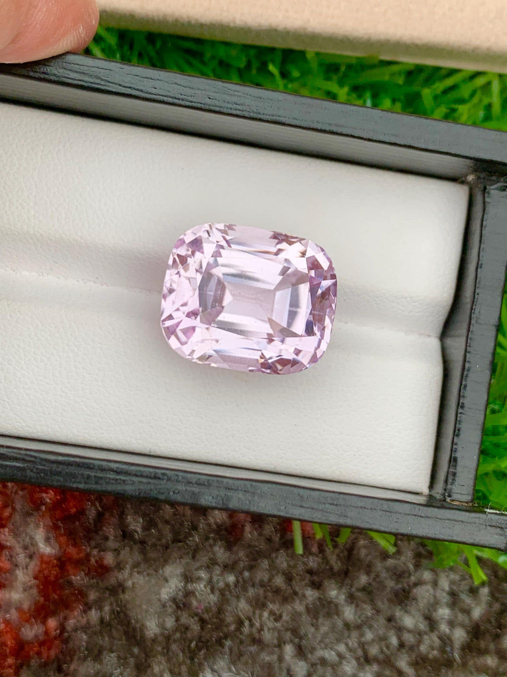 Neon Pink Kunzite Gemstone: 31.20 Carat Cushion Cut