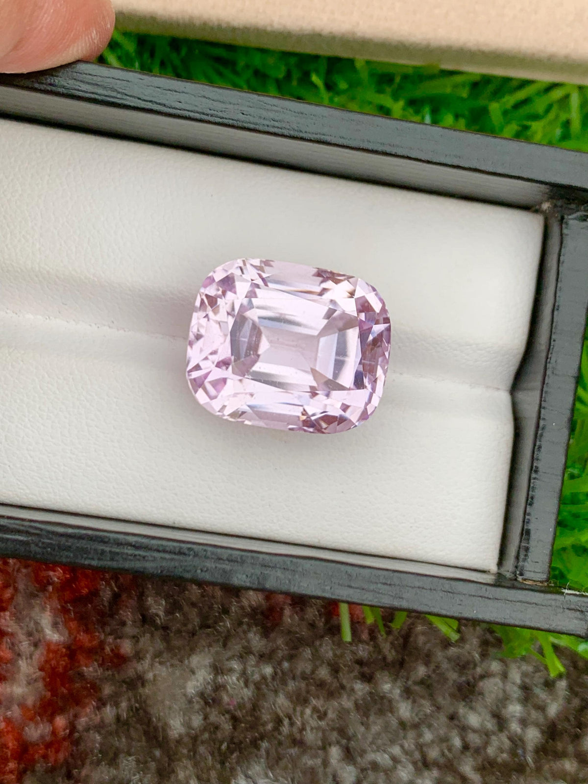 Neon Pink Kunzite Gemstone: 31.20 Carat Cushion Cut