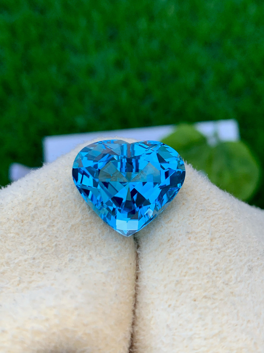 Heart Swiss Blue Topaz Gemstone: Faceted Loose Stone, 21.85 CT
