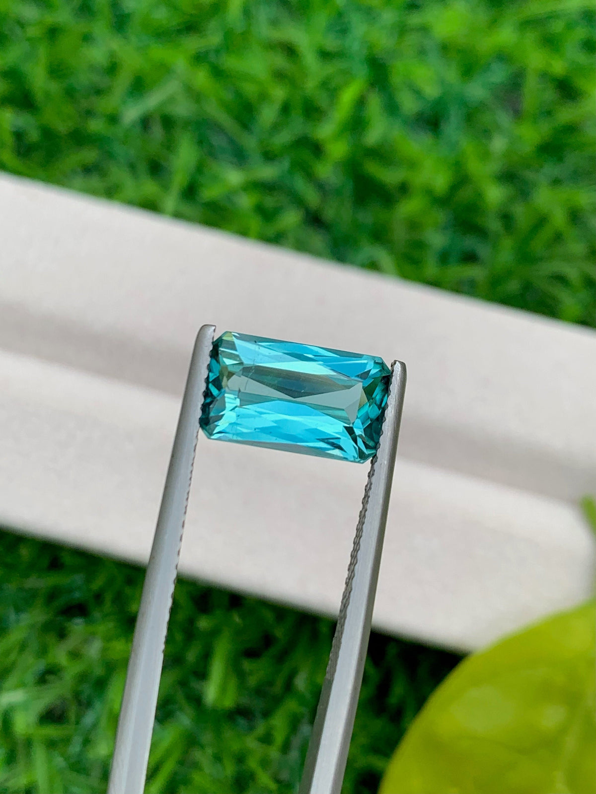 Emerald Cut Lagoon Tourmaline Gemstone: Natural Faceted Loose Stone, 3.15 CT