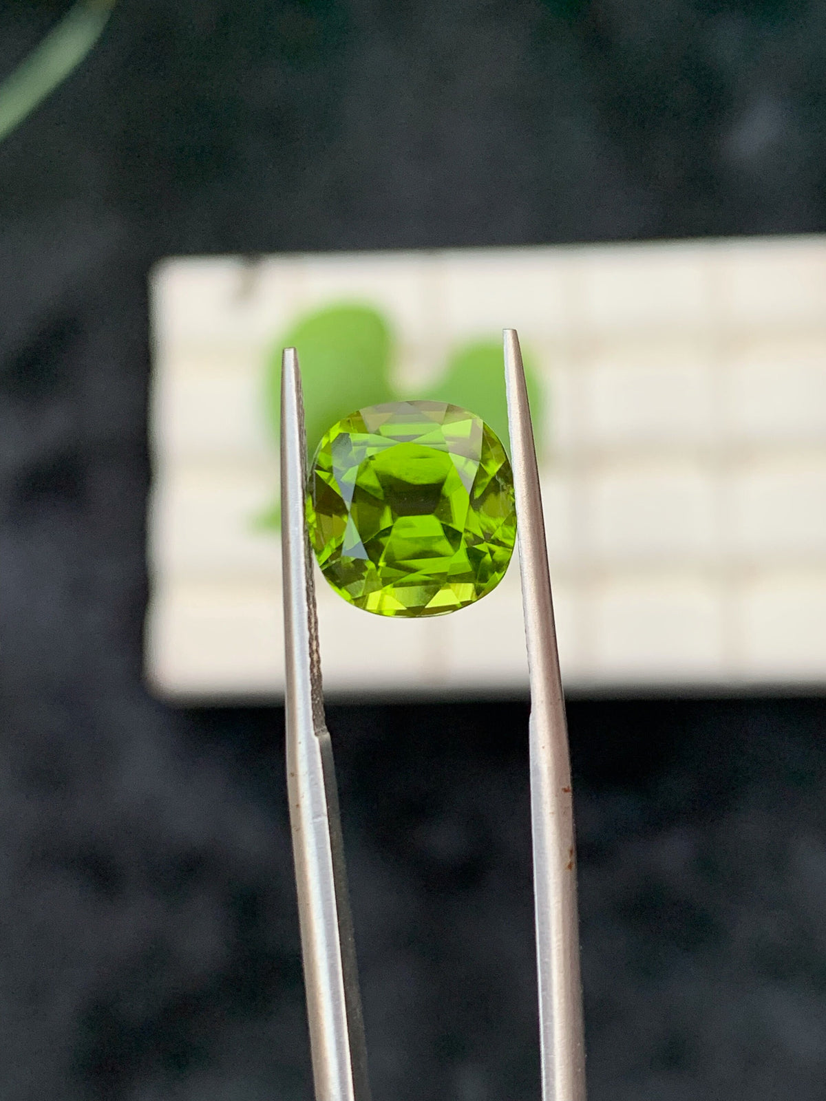 Lime Green Peridot Gemstone: 5 CT Cushion Cut, August Birthstone
