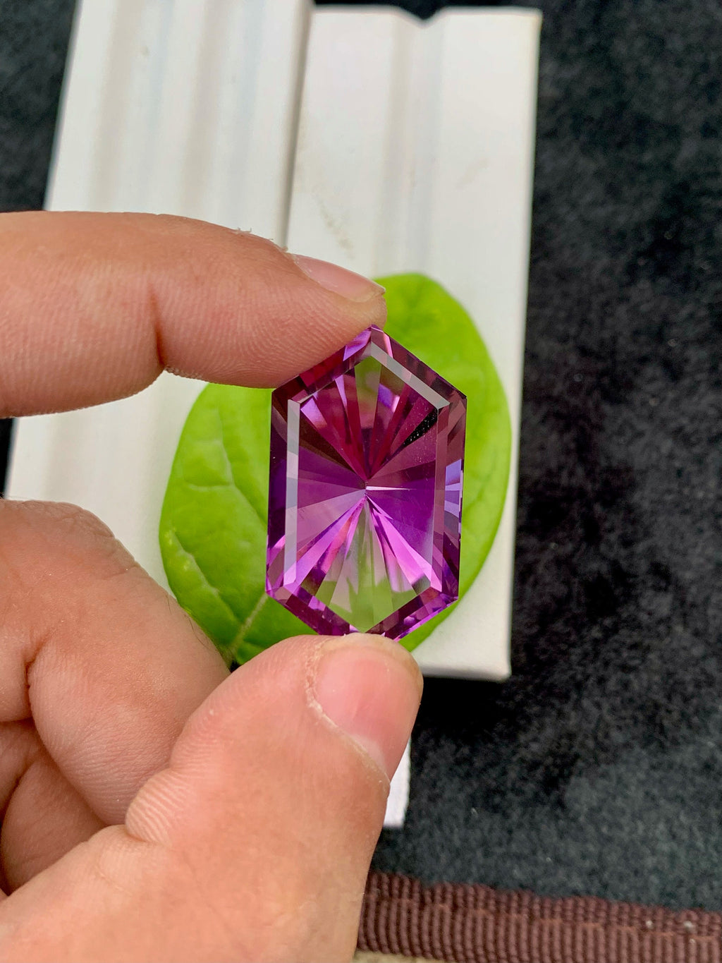 Pink Purple Amethyst Gemstone: 45.60 CT Fancy Cut Stone