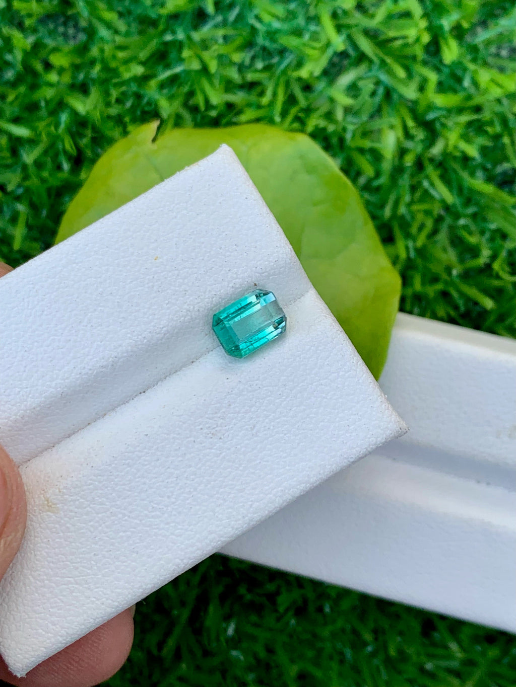 Natural Bi-Color Tourmaline Gemstone: Emerald Cut, Blue/Green, 1.25 Carat