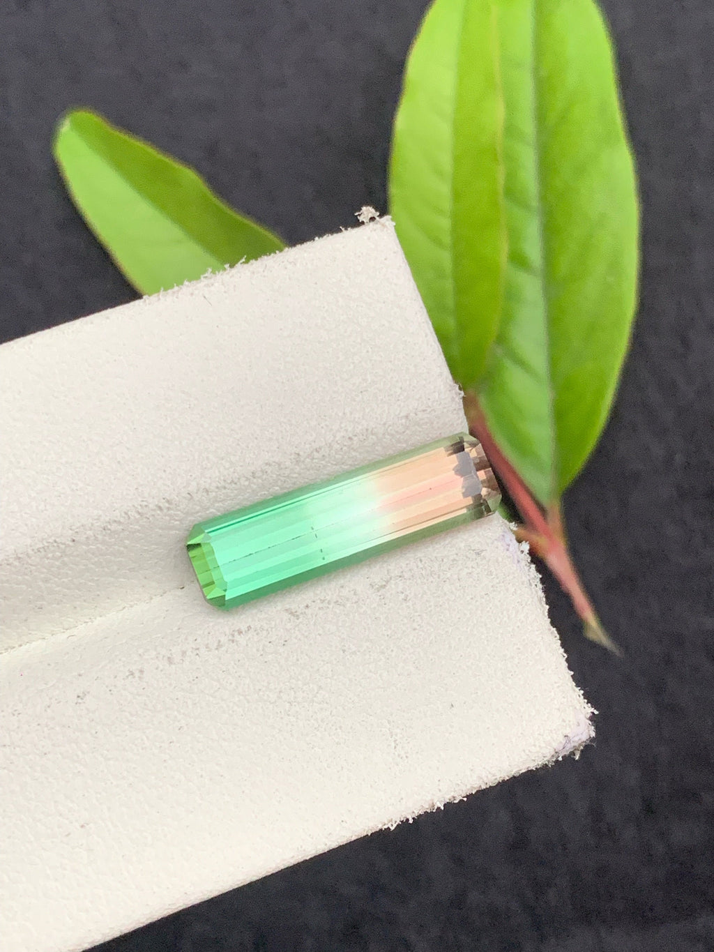4.05 CT Emerald Cut Watermelon Tourmaline Gemstone: Bi-Color Jewelry Making Stone
