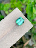 4 CT Bluish Green Tourmaline Gemstone: Cushion Cut, Afghanistan