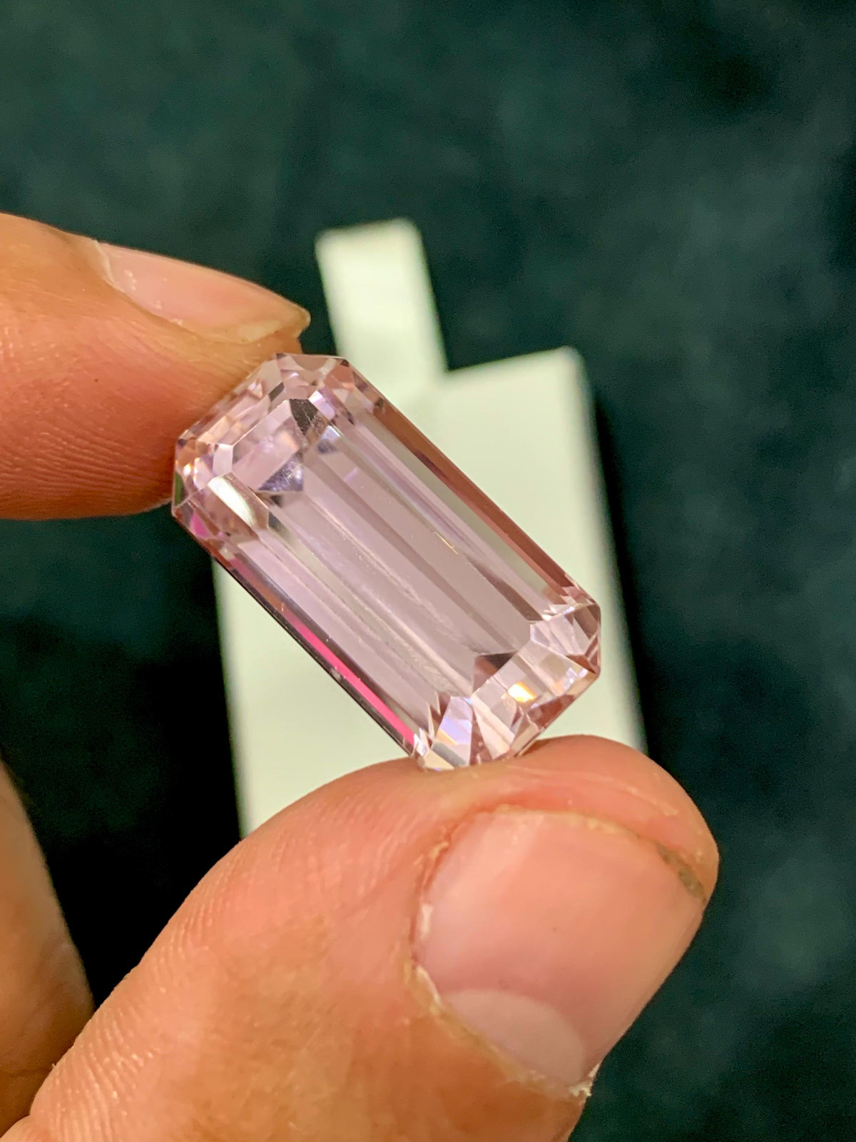 Pink Kunzite 20.85 Carat Octagonal Emerald Cut Gemstone from Afghanistan