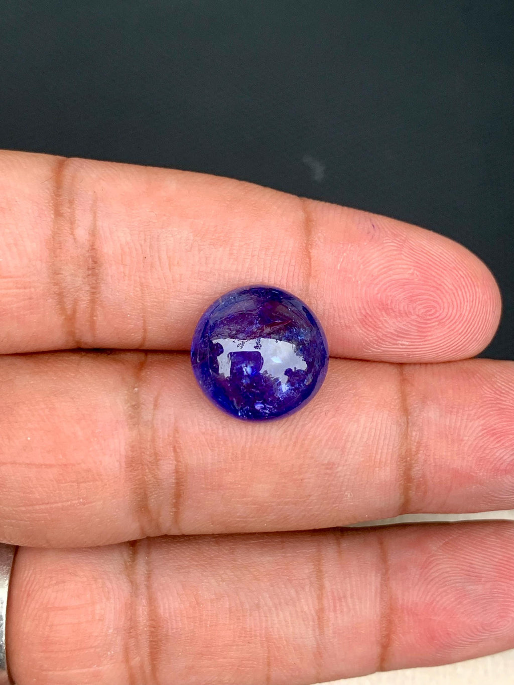 AAA Tanzanite Cabochon: Deep Blue-Violet Gemstone, December Birthstone (9.8 Carat)