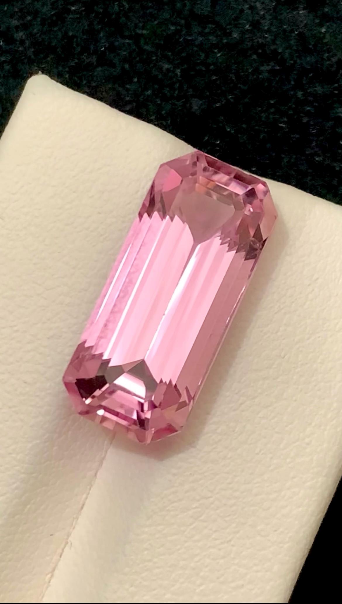Pink Kunzite 14.80 Carat Elongated Emerald Cut Gemstone from Nuristan Afghanistan