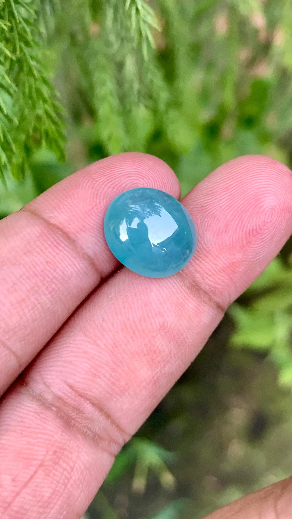 Grandidierite Gemstone Cabochon: Bluish Green, Rare Madagascar Stone, 7.40 Carats