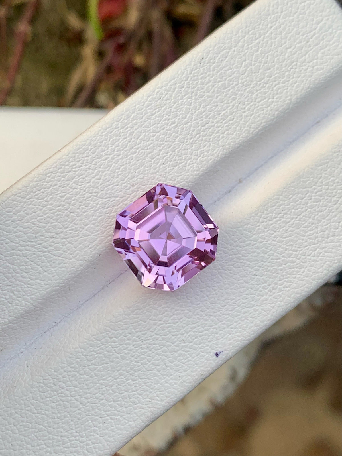 Lilac Kunzite Stone For Jewelry, Faceted Pink Kunzite Gemstone, 8.45 CT