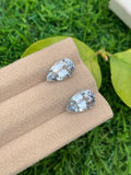 Santa Maria Aquamarine Gemstone Pair: 4.30 CT Pear Cut Beryl