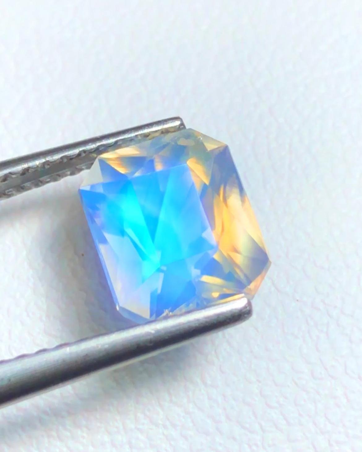 Rainbow Moonstone 2.30ct Octagonal Radiant Scissor Cut – Madagascar