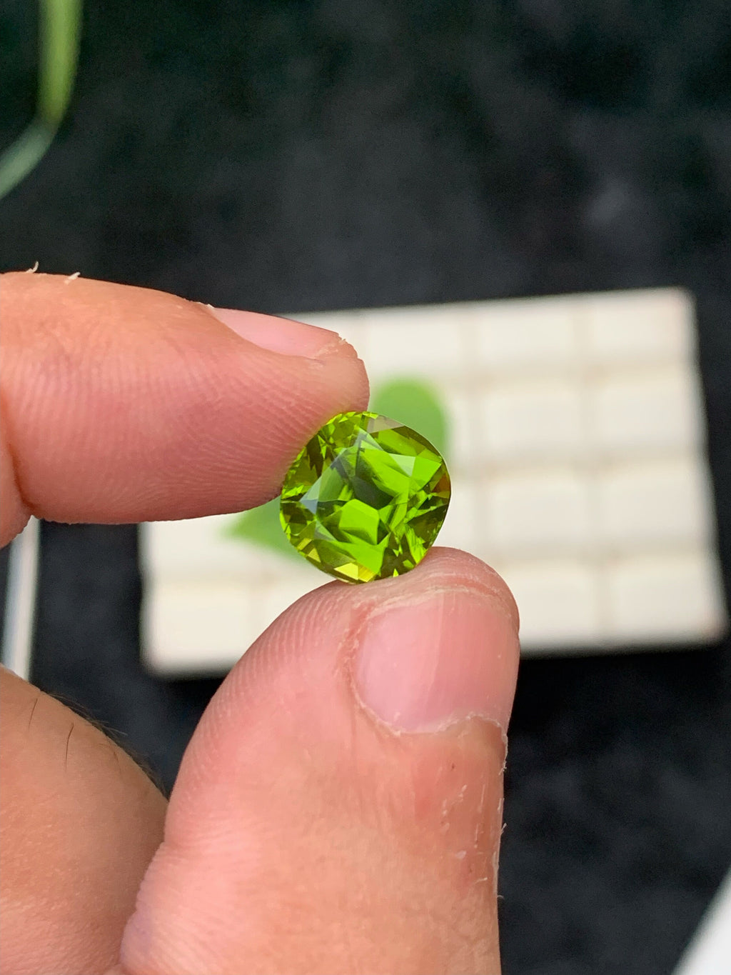 Lime Green Peridot Gemstone: 5 CT Cushion Cut, August Birthstone
