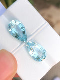 Blue Aquamarine Gemstone Pair 8.35 CT- Pear Cut.