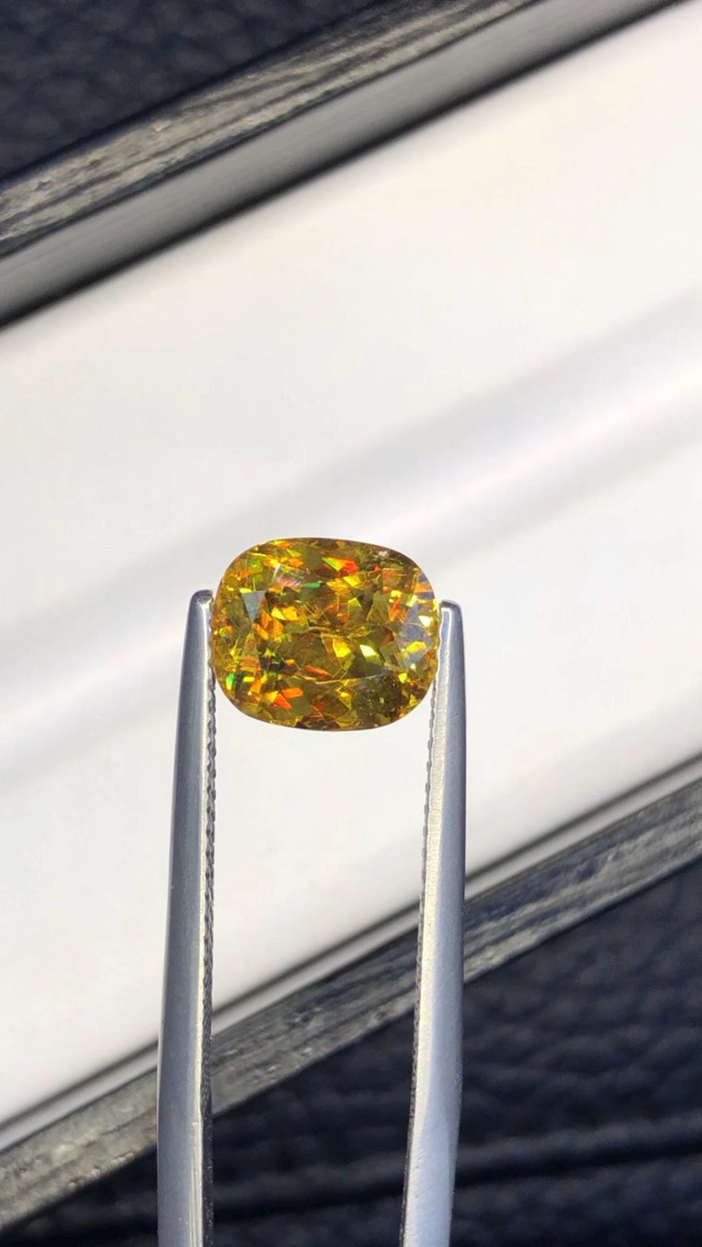 Green Sphene Gemstone: 2.90 CT Cushion Cut Jewelry Stone